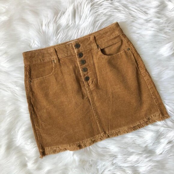 Indigo Rein Brown Corduroy Mini Skirt 3 - Picture 2 of 6